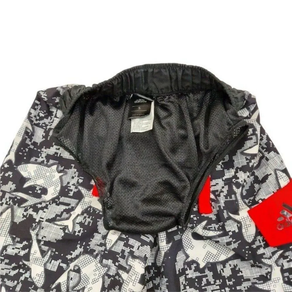 Adidas Swimming Shorts Boys Small 8-10 Shark Print Mesh Lined Pool Beach Summer